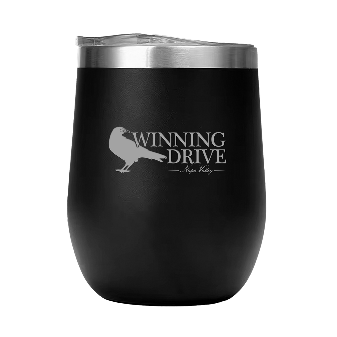 12oz Double Wall Stainless Steel Wine Tumbler with Lid