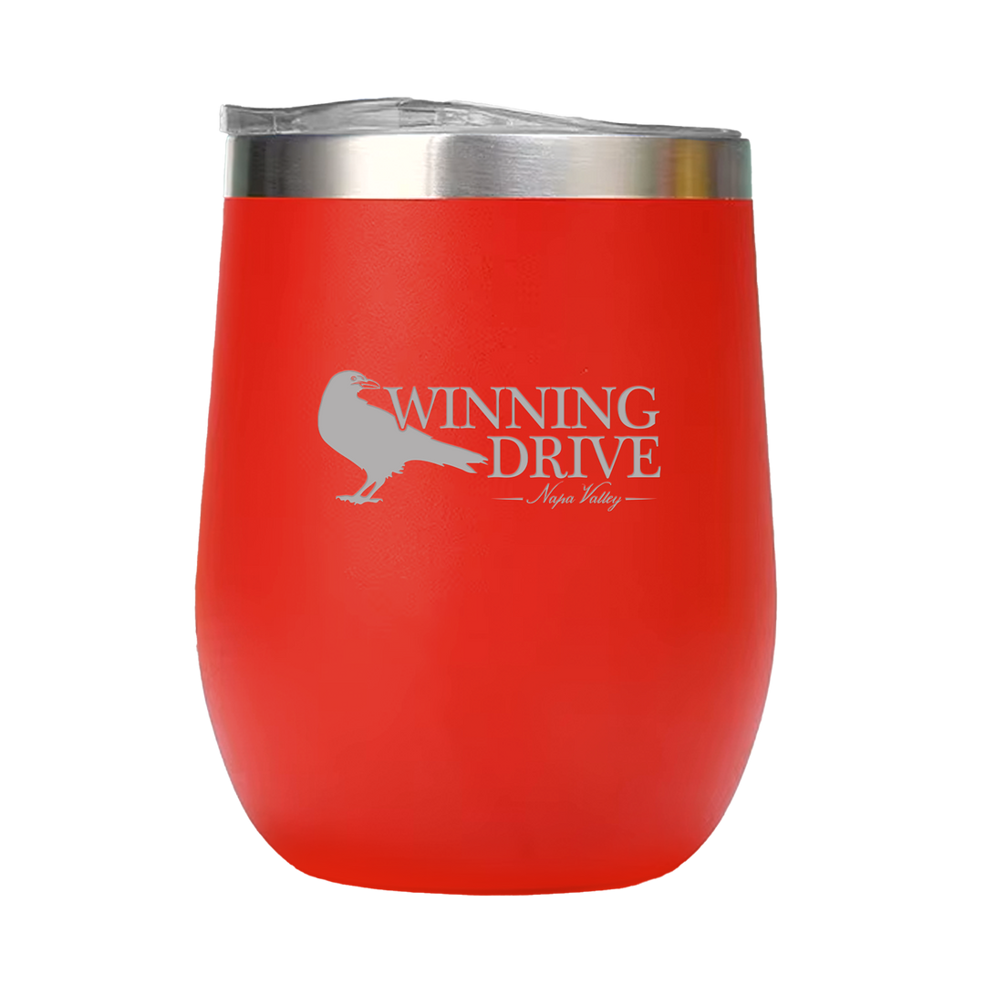 12oz Double Wall Stainless Steel Wine Tumbler with Lid