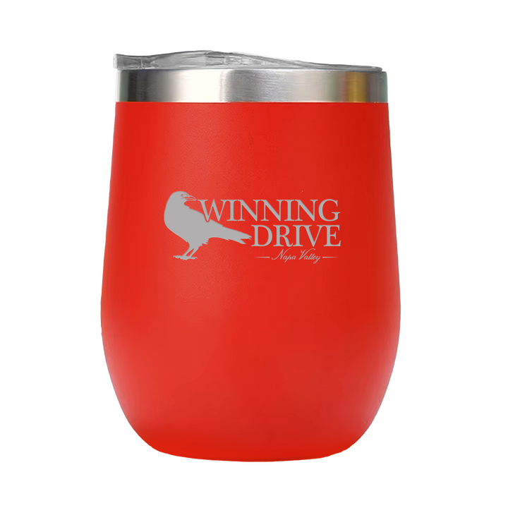 12oz Double Wall Stainless Steel Wine Tumbler with Lid