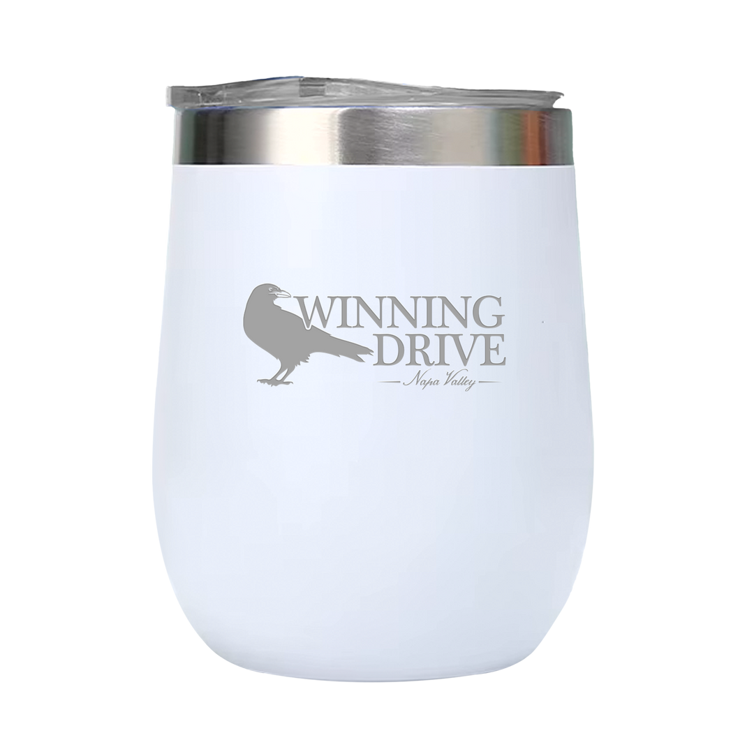 12oz Double Wall Stainless Steel Wine Tumbler with Lid