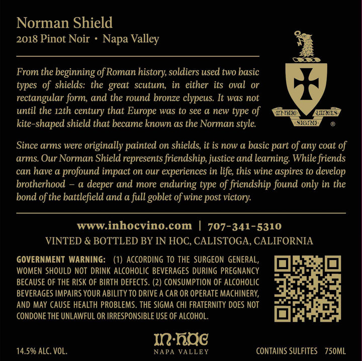 Norman Shield - 2018 Pinot Noir - Napa Valley