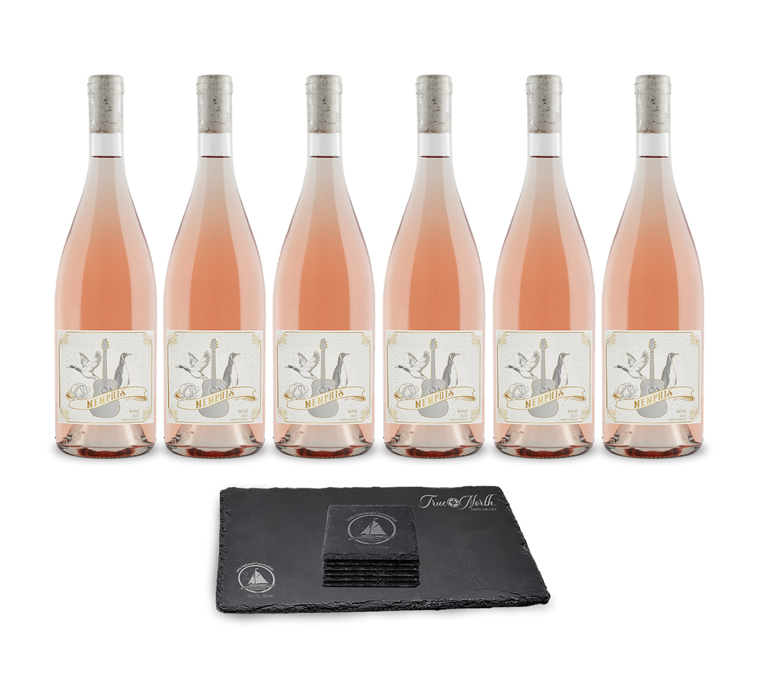 6-Bottle Memphis Rosé w/6 Slate Coasters & Slate Board