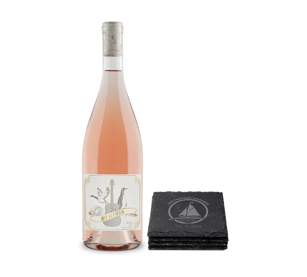 Single Bottle Memphis Rosé w/4 Slate Coasters